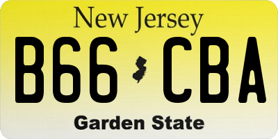 NJ license plate B66CBA