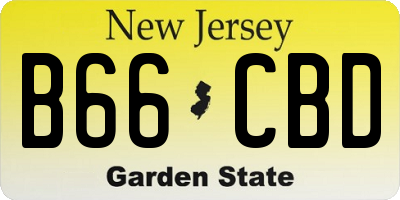 NJ license plate B66CBD