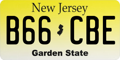 NJ license plate B66CBE