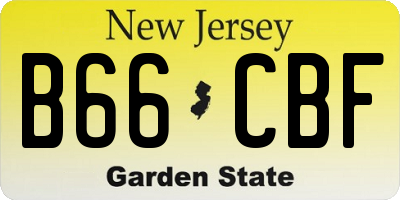 NJ license plate B66CBF