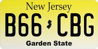 NJ license plate B66CBG