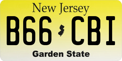 NJ license plate B66CBI