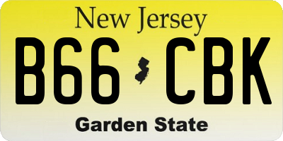 NJ license plate B66CBK