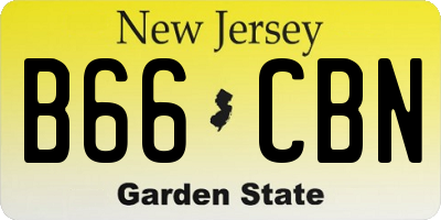 NJ license plate B66CBN