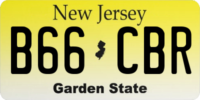 NJ license plate B66CBR
