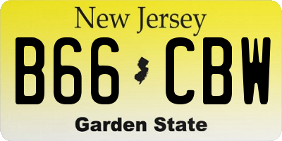 NJ license plate B66CBW