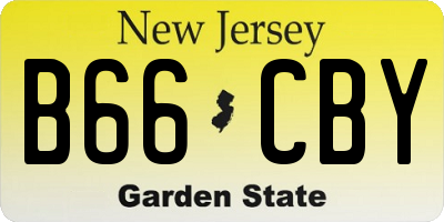 NJ license plate B66CBY