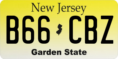 NJ license plate B66CBZ