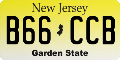NJ license plate B66CCB
