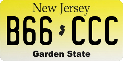 NJ license plate B66CCC