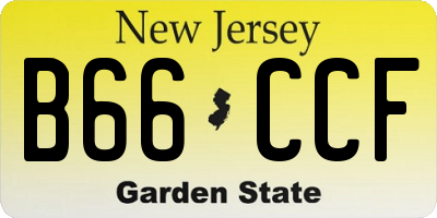 NJ license plate B66CCF