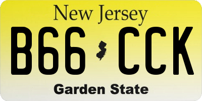 NJ license plate B66CCK