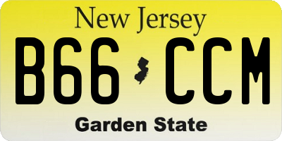 NJ license plate B66CCM