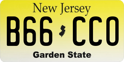 NJ license plate B66CCO