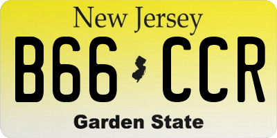 NJ license plate B66CCR