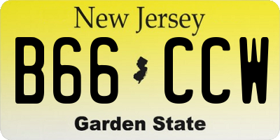NJ license plate B66CCW