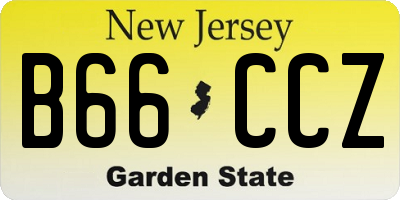 NJ license plate B66CCZ