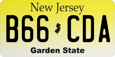 NJ license plate B66CDA