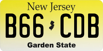 NJ license plate B66CDB