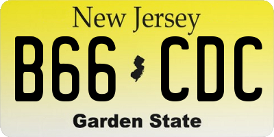 NJ license plate B66CDC