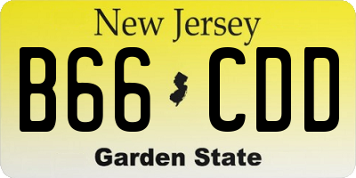 NJ license plate B66CDD