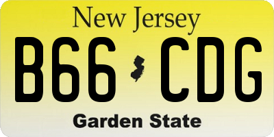 NJ license plate B66CDG