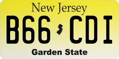 NJ license plate B66CDI