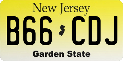 NJ license plate B66CDJ