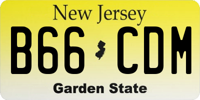 NJ license plate B66CDM