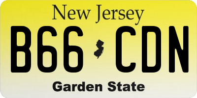 NJ license plate B66CDN