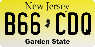 NJ license plate B66CDQ