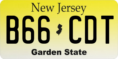 NJ license plate B66CDT