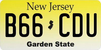 NJ license plate B66CDU