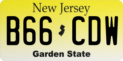 NJ license plate B66CDW