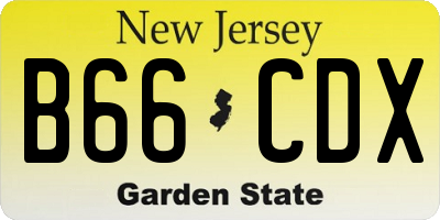 NJ license plate B66CDX