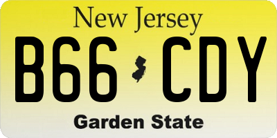 NJ license plate B66CDY