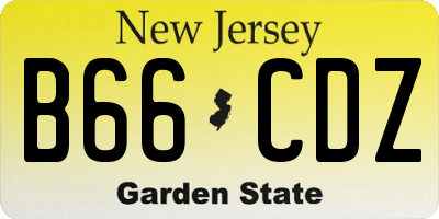 NJ license plate B66CDZ