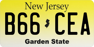 NJ license plate B66CEA