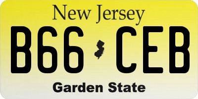 NJ license plate B66CEB