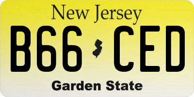 NJ license plate B66CED