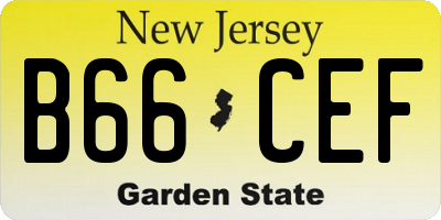 NJ license plate B66CEF