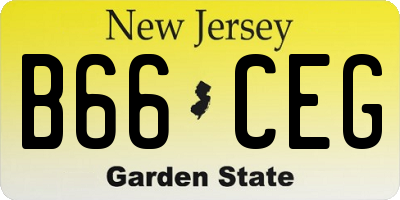 NJ license plate B66CEG