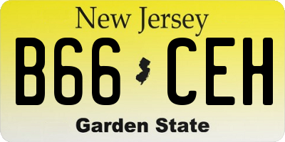 NJ license plate B66CEH