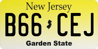 NJ license plate B66CEJ