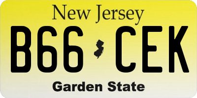 NJ license plate B66CEK