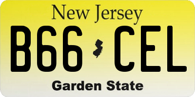 NJ license plate B66CEL