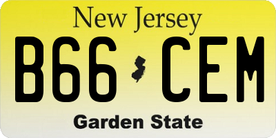 NJ license plate B66CEM