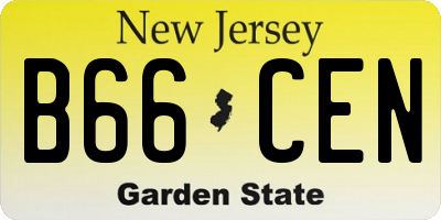 NJ license plate B66CEN