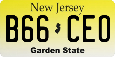 NJ license plate B66CEO