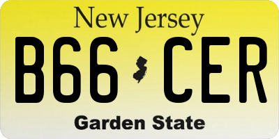NJ license plate B66CER